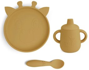 Nuuroo Elke Σετ φαγητού σιλικόνης 3τμχ Dusty Yellow