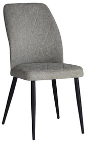320-000014 Καρέκλα Vika pakoworld γκρι ύφασμα-πόδι μαύρο μέταλλο 48x58x90εκ METAL - FABRIC - PLYWOOD 12mm-  FOAM DARK GREY - BLACK, 1 Τεμάχιο