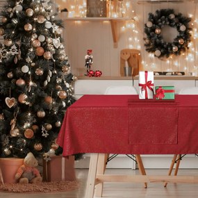 DAS HOME CHRISTMAS ΤΡΑΠΕΖΟΜΑΝΤΗΛΟ 140Χ180 0716 ΚΟΚΚΙΝΟ, ΧΡΥΣΟ