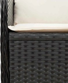 vidaXL Παγκάκι κήπου Μαύρο συνθετικό ρατάν