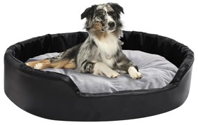 Κρεβάτι Σκύλου Μαύρο/Γκρι 90 x 79 x 20 εκ. Βελουτέ/Συνθ. Δέρμα