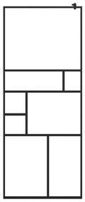 vidaXL Διαχωριστικό Ντουζιέρας Μαύρο 80 x 195 εκ. Διαφανές Γυαλί ESG