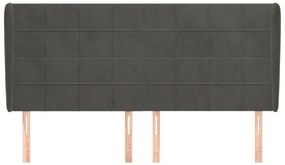 vidaXL Κεφαλάρι με Πτερύγια Μαύρο 163x23x118/128 εκ. Βελούδινο