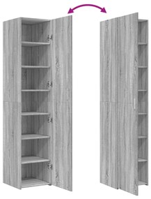 vidaXL Ντουλάπι Γκρι Sonoma 40x42,5x185 εκ. από Επεξεργασμένο Ξύλο