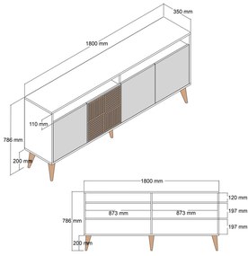 ΜΠΟΥΦΕΣ ΜΕΛΑΜΙΝΗΣ ΚΑΡΥΔΙ  180x35x78.6Υεκ.