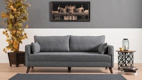 Τριθέσιος Καναπές Κρεβάτι Γκρι BELLA 81x208x85