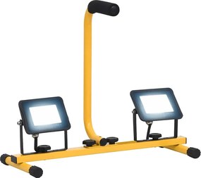 vidaXL Προβολέας LED με Λαβή Ψυχρό Λευκό 2 x 20 W