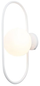 Φωτιστικό Επιτοίχιο-Οροφής 1xG9 Λευκό Μέταλλο και Λευκή Οπαλίνα Inlight 43038-WΗ
