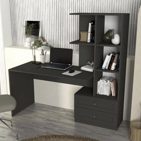 Γραφείο εργασίας Mantra Megapap χρώμα ανθρακί 150x60x152εκ.