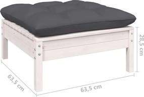 vidaXL Σαλόνι Κήπου Σετ 12 τεμ. Λευκό Μασίφ Ξύλο Πεύκου &amp; Μαξιλάρια