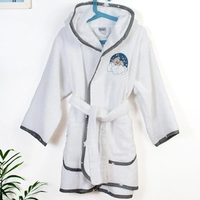 Βρεφικό Μπουρνούζι Dimcol Cloudy Bear 176 White-Grey Λευκό No02