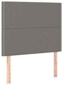 vidaXL Κρεβάτι Boxspring με Στρώμα Σκούρο Γκρι 90x190 εκ. Υφασμάτινο