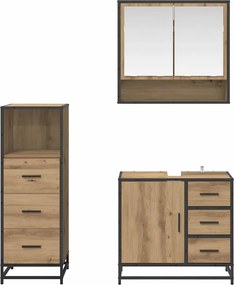 vidaXL Σετ Επίπλων Μπάνιου 3 pcs Artisan Oak Επεξεργασμένο ξύλο
