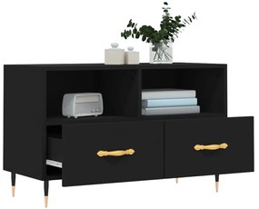 vidaXL Έπιπλο Τηλεόρασης Μαύρο 80 x 36 x 50 εκ. από Επεξεργασμένο Ξύλο