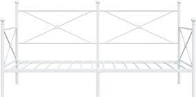 vidaXL Κρεβάτι ημέρας χωρίς στρώμα Λευκό 100x200 cm Ατσάλι