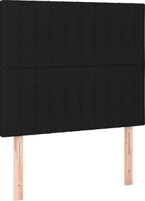 vidaXL Κρεβάτι Boxspring με Στρώμα Μαύρο 80 x 200 εκ. Υφασμάτινο