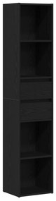 vidaXL Βιβλιοθήκη Μονάδα Μαύρο Δρυς 36x30x171 εκ Επεξεργασμένο ξύλο