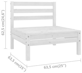 vidaXL Καναπέδες Κήπου Μεσαίοι 4 τεμ. Λευκοί από Μασίφ Ξύλο Πεύκου