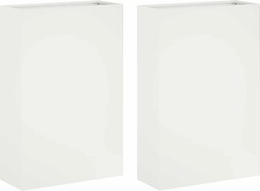 vidaXL Γλάστρα Κήπου 2 τμχ. Λευκό 50 x 20 x 75 εκ.