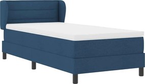 vidaXL Κρεβάτι με ελατήρια με στρώμα Μπλε 90 x 200 cm ύφασμα