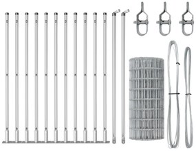 vidaXL Euro Fence με 13 Στηρίγματα 0,6x25 μ Γαλβανισμένο Ατσάλι