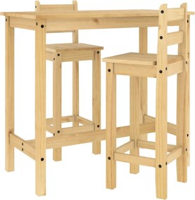 vidaXL Σετ Επίπλων Μπαρ 3 Τεμαχίων από Μασίφ Ξύλο Πεύκου