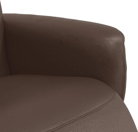 vidaXL Πολυθρόνα Ανακλινόμενη με Υποπόδιο Καφέ από Συνθετικό Δέρμα