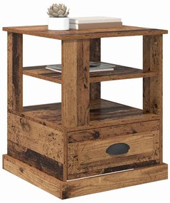 vidaXL Κομοδίνο με ράφι Παλαιό ξύλο 50 x 50 x 60 cm Επεξεργασμένο ξύλο