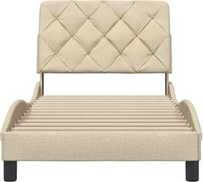 vidaXL Πλαίσιο κρεβατιού χωρίς στρώμα Κρέμα 80x200 cm Ύφασμα