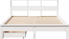 vidaXL Κρεβάτι Βιβλιοθήκη Χωρίς Στρώμα 140x200 εκ Μασίφ Ξύλο Πεύκο