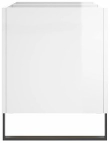 Δισκοθήκη Γυαλιστερή Λευκή 74,5x38x48 εκ. Επεξεργασμένο Ξύλο - Λευκό