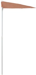 vidaXL Ομπρέλα Κήπου Μισή με Ιστό Τερακότα 180 x 90 εκ.