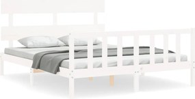 vidaXL Σκελετός Κρεβ. Χωρίς Στρώμα Λευκό 160x200 εκ Μασίφ Πεύκο