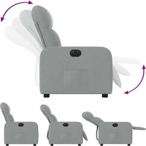 vidaXL Πολυθρόνα Ανακλινόμενη Ηλεκτρική Ανοιχτό Γκρι Υφασμάτινη