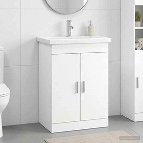 vidaXL Σετ Επίπλων Μπάνιου Λευκό 61 x 40 x 84,5 εκ Επεξεργασμένο Ξύλο