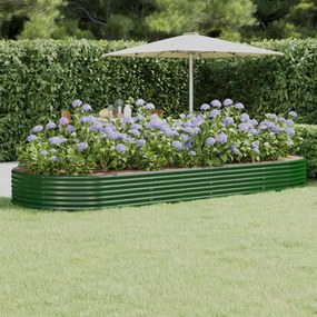 vidaXL Ζαρντινιέρα Πράσινο 373x140x36εκ. Ατσάλι με Ηλεκτρ.Βαφή Πούδρας