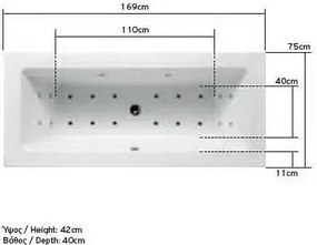 Acrilan Eliza - Ακρυλική Μπανιέρα 160x65 εκ - Maxxcoat