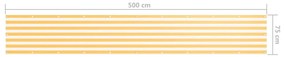 vidaXL Διαχωριστικό Βεράντας Λευκό/Κίτρινο 75 x 500 εκ. Ύφασμα Oxford