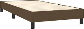 vidaXL Κρεβάτι Boxspring με Στρώμα Σκούρο Καφέ 80x200 εκ. Υφασμάτινο