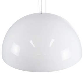 GloboStar SERENIA WHITE 01273 Μοντέρνο Κρεμαστό Φωτιστικό Οροφής Μονόφωτο 1 x E27 AC220-240V IP20 - Φ90 x Υ40cm - Λευκό Γύψινο Καμπάνα - 5 Χρόνια Εγγύηση - 01273