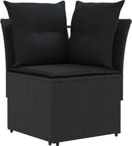 vidaXL Σύνολα επίπλων με μαξιλάρι 8 pcs Μαύρο Ράτα PE