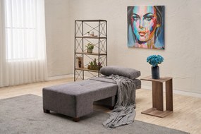 Πολυθρόνα-Κρεβάτι Γκρι Δεξιά PERENNA CHENILLE 93x116x83