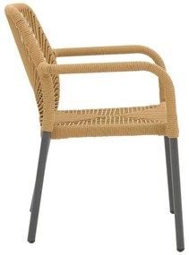 Καρέκλα - Πολυθρόνα αλουμινίου Norture στοιβαζόμενη ανθρακί σκελετός-φυσικό rattan 57x63x82 εκ. 57x63x82 εκ.