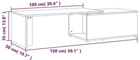 ΤΡΑΠΕΖΑΚΙ ΣΑΛΟΝΙΟΥ ΚΑΠΝΙΣΤΗ ΔΡΥΣ 150X50X35 ΕΚ. ΕΠΕΞΕΡΓ. ΞΥΛΟ 815468