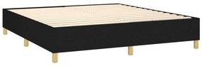 vidaXL Κρεβάτι Boxspring με Στρώμα &amp; LED Μαύρο 160x200 εκ. Υφασμάτινο