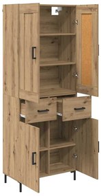 vidaXL Highboard με συρτάρι 2 pcs Artisan Oak Επεξεργασμένο ξύλο
