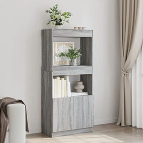 Ντουλάπι Γκρι Sonoma 63x33x140 εκ. από Επεξεργασμένο Ξύλο - Γκρι