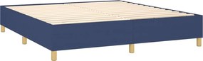 vidaXL Κρεβάτι Boxspring με Στρώμα Μπλε 160x200 εκ. Υφασμάτινο