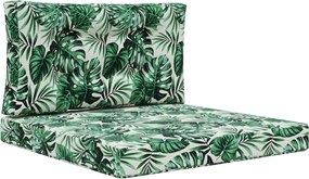 vidaXL Μαξιλάρι Καναπέ Εξωτερικού Χώρου 2 pcs Σχέδιο Φύλλου