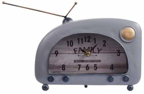 Επιτραπέζιο Ρολοϊ Vintage Radio Fylliana σε Μεταλλικό Σιέλ χρώμα 22x8x16εκ.